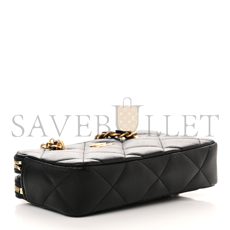 Ch*el caviar quilted top handle phone holder with chain black ap3495 (18*11*4cm)